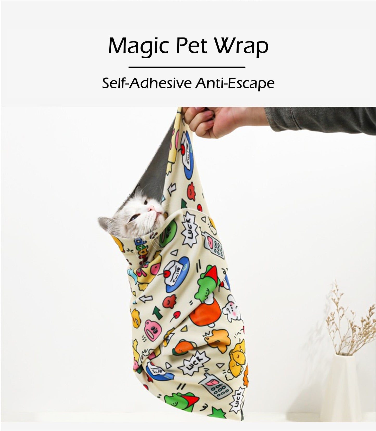 Magical Cloth, Self-Adhesive Cat Grooming Wrap - DropOnline.co