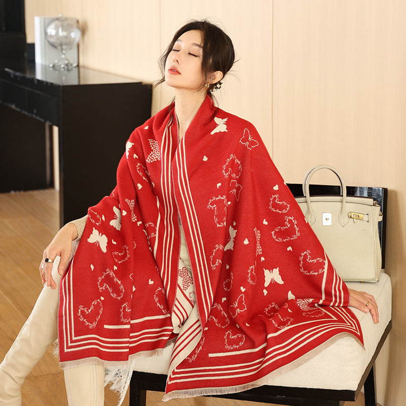 Women's Versatile Fashion Scarf - Thickened Warm Cashmere Winter Wrap - DropOnline.co