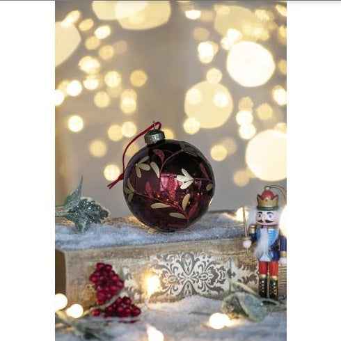 D3.9 Christmas Ball Ornaments - Glass Decorative Hanging Balls Set of 6 - DropOnline.co