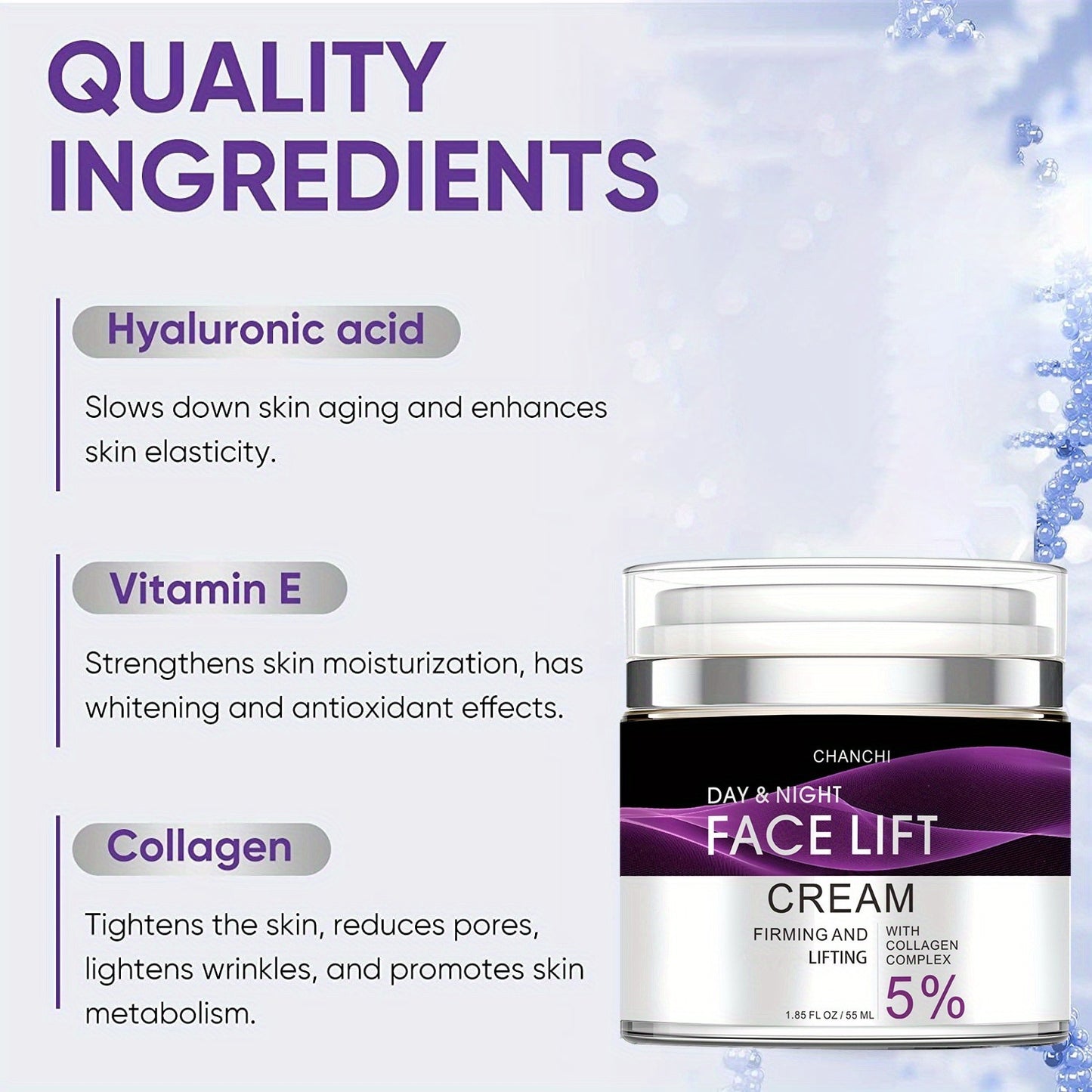 50ml Ultra-Lifting Face Cream - Revitalizes & Firms Facial, Neck, Chest Skin, Softens Fine Lines & Wrinkles, Hydrates & Plumps With Vitamin C, Retinol, And Glycerin For All Skin Types - DropOnline.co