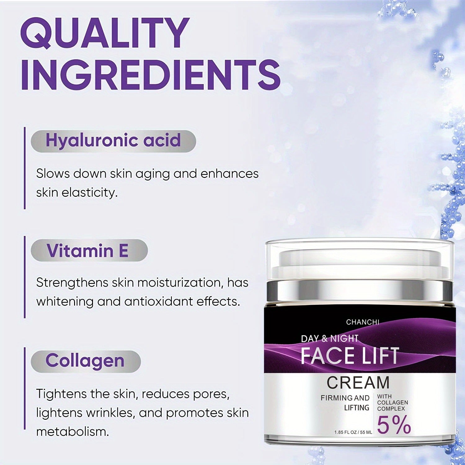 50ml Ultra-Lifting Face Cream - Revitalizes & Firms Facial, Neck, Chest Skin, Softens Fine Lines & Wrinkles, Hydrates & Plumps With Vitamin C, Retinol, And Glycerin For All Skin Types - DropOnline.co