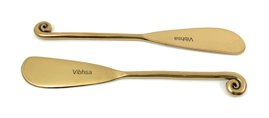 Vibhsa Ensemble de 6 couteaux à beurre dorés