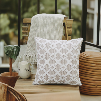 Decorative Beige Accent Throw Pillow  20"x20"