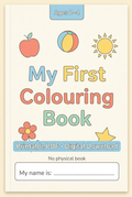 My First Colouring Book ages 2–4, labelled Printable PDF Digital Download and No physical book